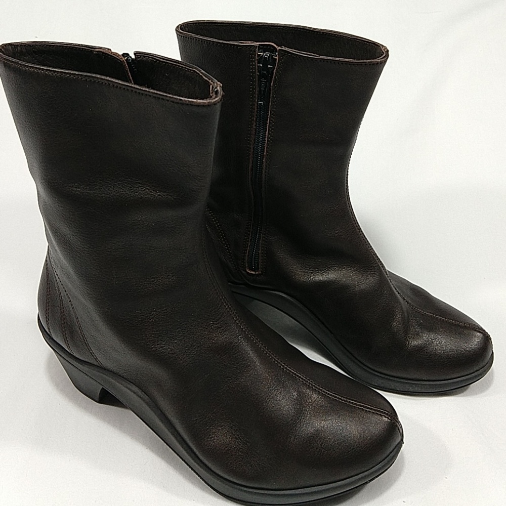 Romika Ankle Dark Brown Side Zip Boots Size 37